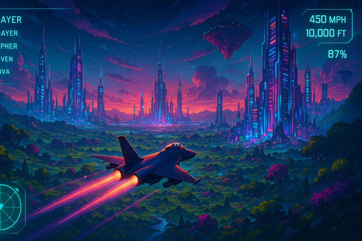 AI-powered gaming interface showing procedural generation